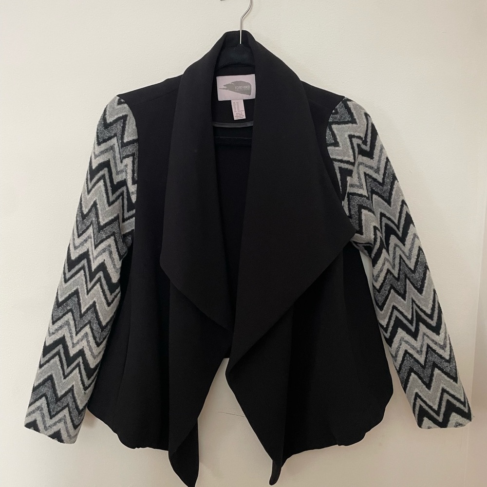 Forever 21 Black and Gray Chevron Jacket